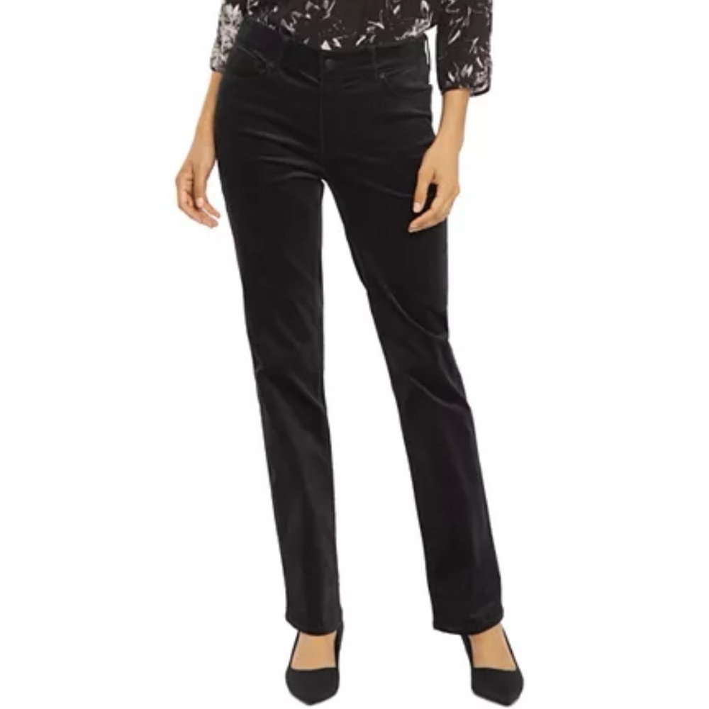 NYDJ Marilyn Stretch Velveteen Jeans 6 Black
